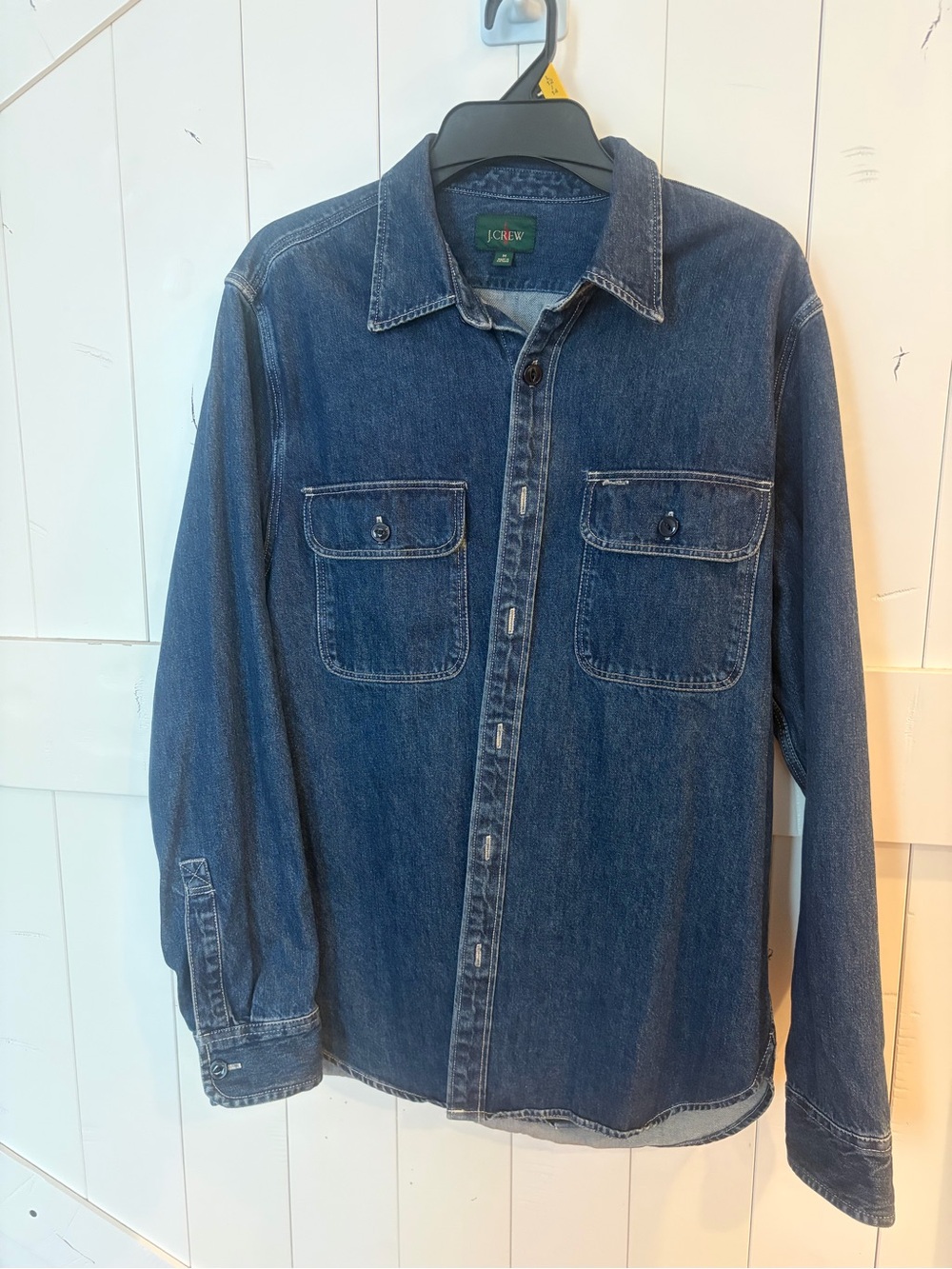 J. Crew Men's Dark Blue Denim Shirt Jacket